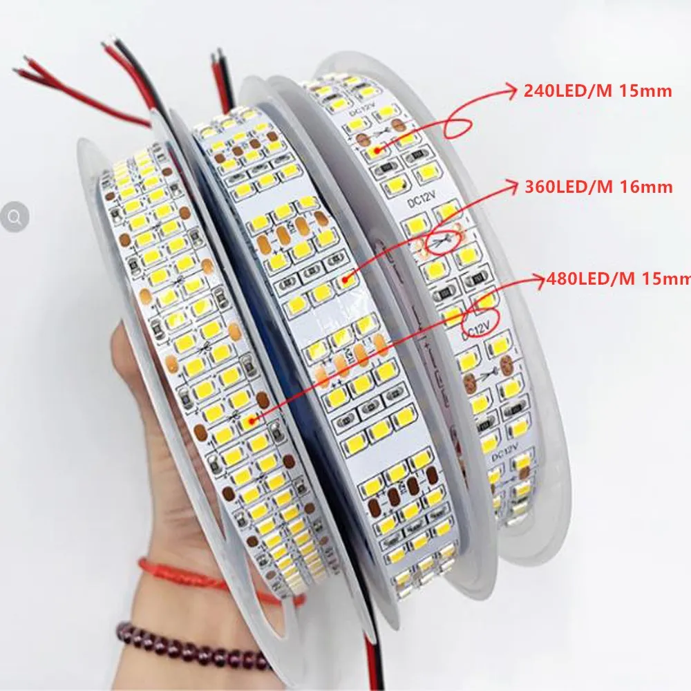 12V 24V LED pasek światła SMD 2835 elastyczna taśma 5M 60/120/240/480Led wodoodporna wstążka LED światło RGB wystrój pokoju biały ciepły biały