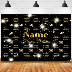 Benutzerdefinierte Name Alter Text Foto Gold Glitter Geburtstag Party Banner Hintergründe Baby Dusche Kind Nummer Diy Fotografie Hintergrund Prop