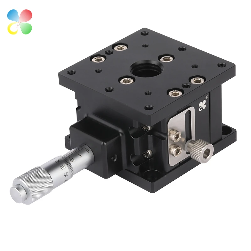 C&K Z Axis 100x100mm Manual Translation Stage Z Axis Linear Stage Manual Dovetail Sliding Table Displacement Optical Instrument