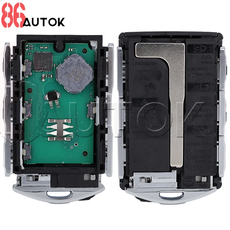 Etui na kluczyk samochodowy 8A Chip 433MHz Keyless Go FCCID: YGOHUF8423 Pokrowiec na kluczyk zdalnego sterowania do Volvo S40 S60 S90 XC40 XC60 XC90