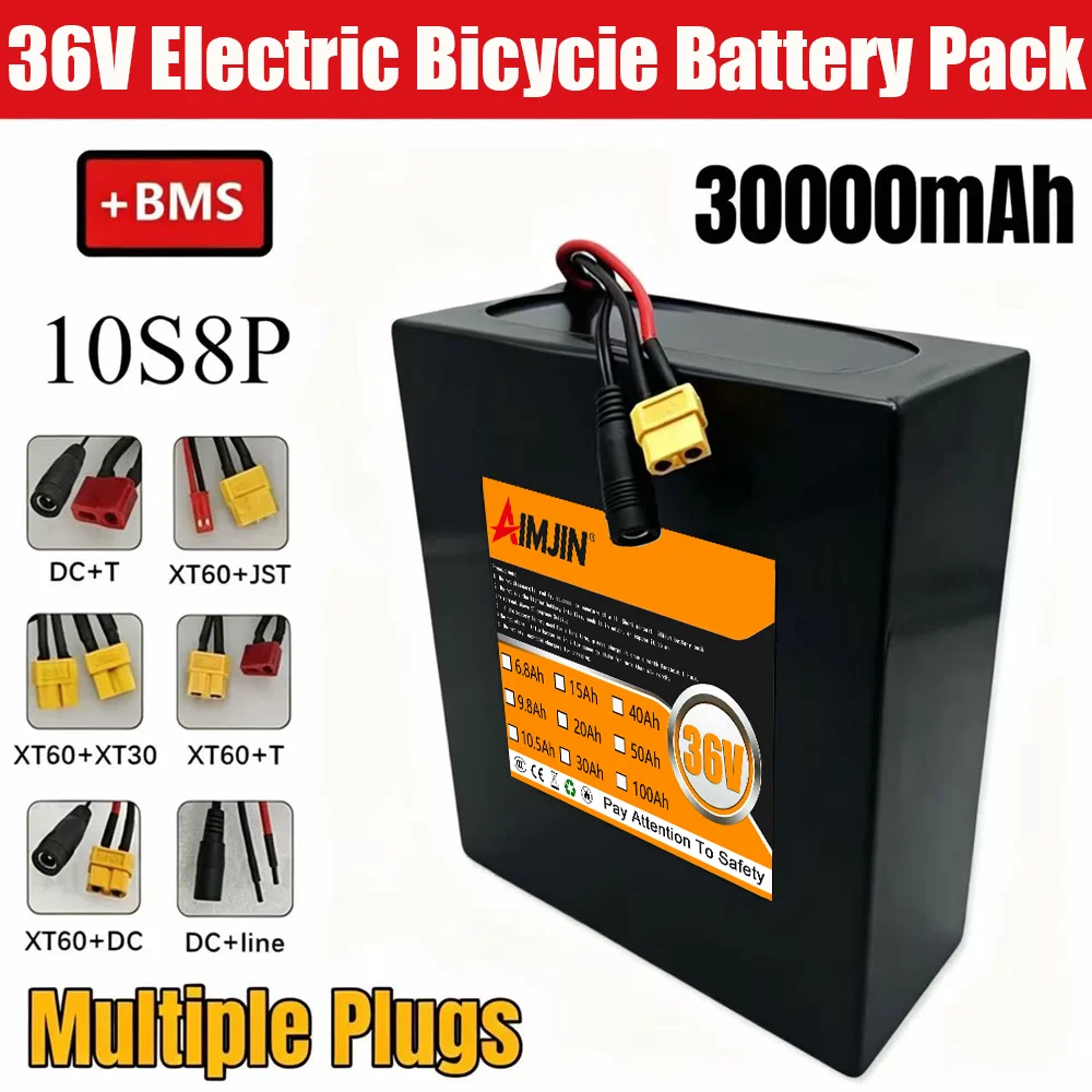 high-power 10S8P A-class battery pack 36V 30Ah 18650 lithium built-in BMS, 1500W for various energy storage backup
