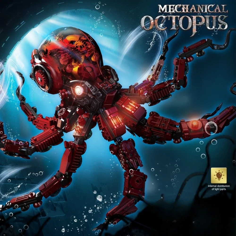 

Creative Mechanical Octopus Building Blocks kit MOC STEM Educational Marine animals DIY Construction Toys for Kids Gift Sets