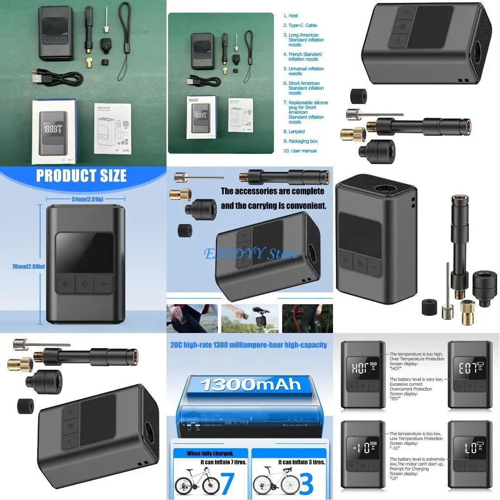 

G6DE Smarted дорожный велосипед воздушные насосы с автоматической регулировкой давления двойной мотор системы легкий вес для