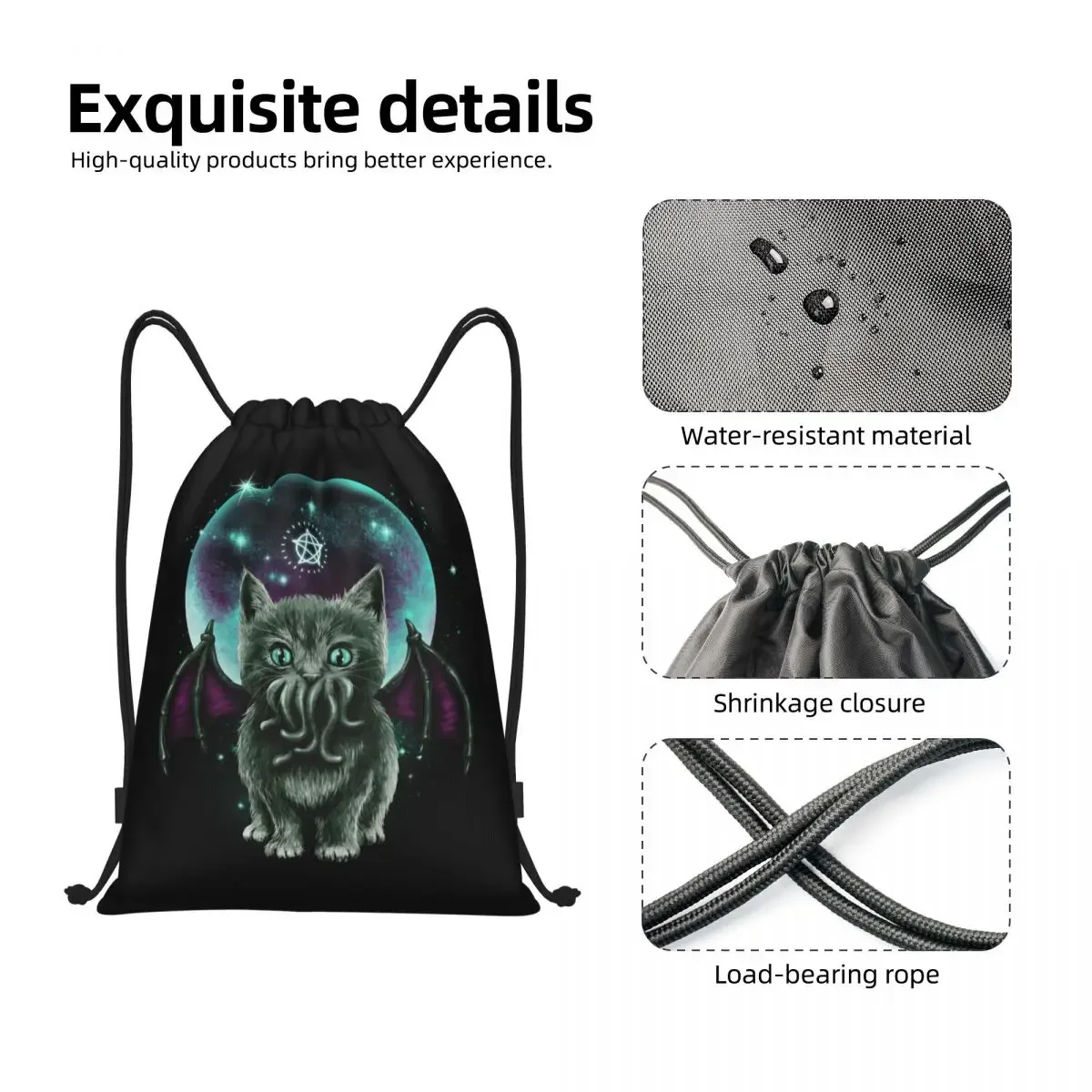 Harajuku Call Of Cthulhu Drawstring Bag for Training Yoga Backpacks Women Kaiju Cat Monster Lovecraft Film Sports Gym Sackpack