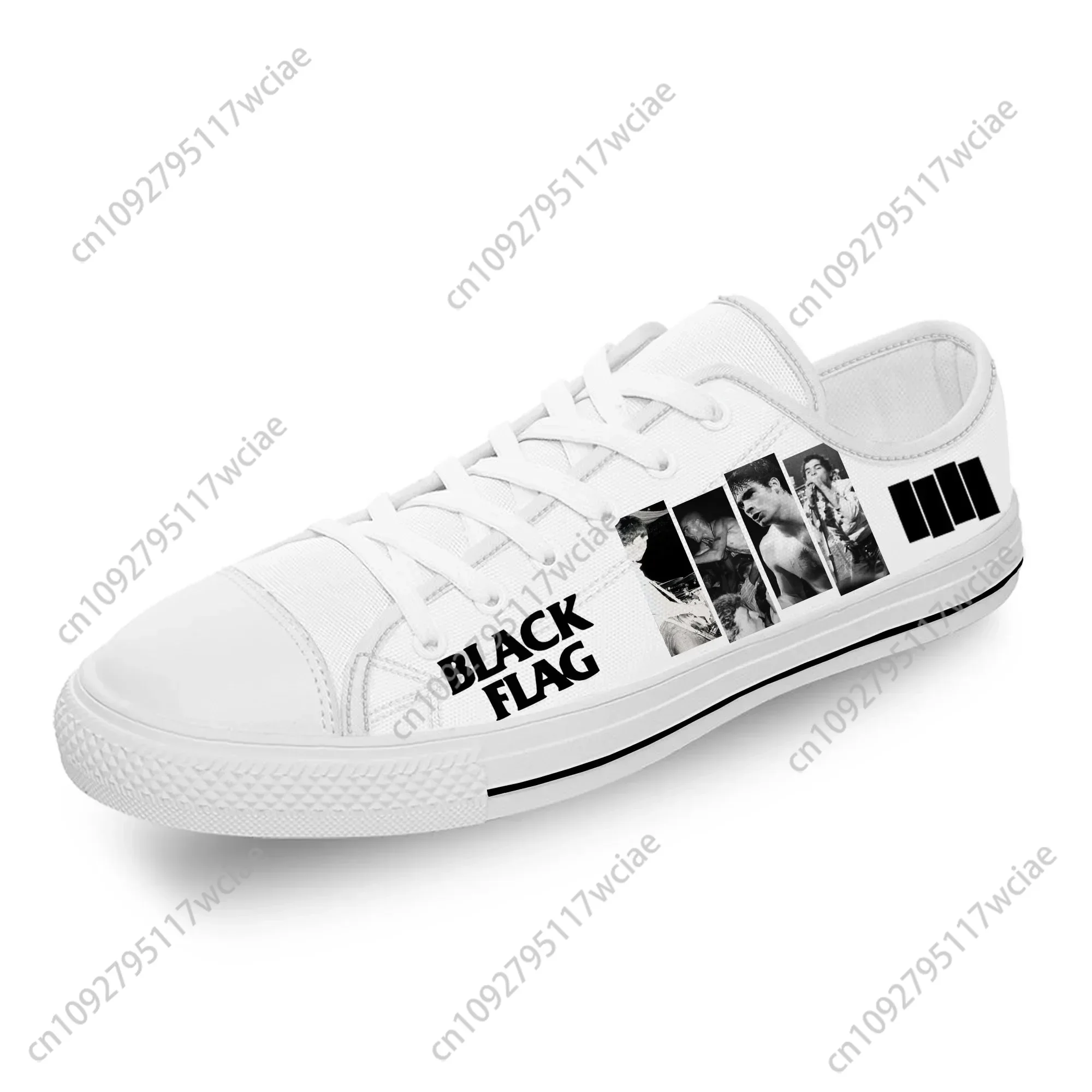 

Черный флаг Рок-группа Низкие кроссовки Мужские женские подростковые повседневные туфли Холст Кроссовки 3D-принт Дизайнерская легкая обувь