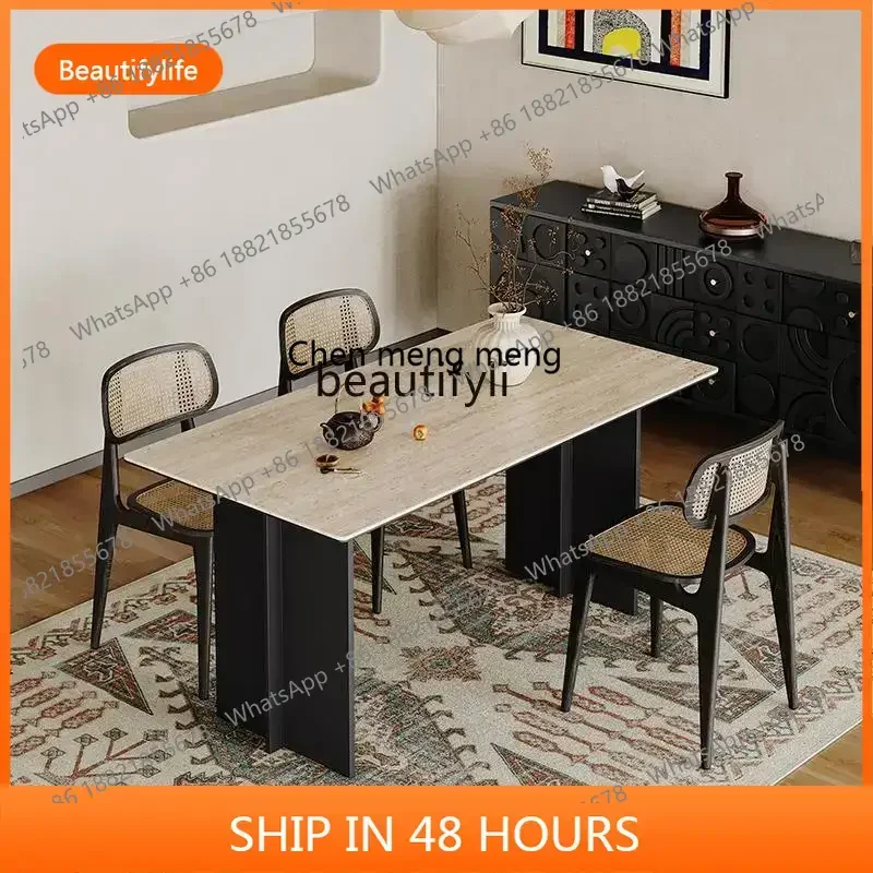 

ss8350 Dining table, chairs, living room, rectangular, slate