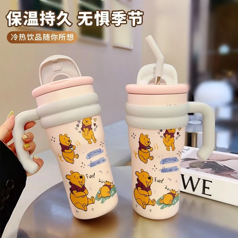 Disney Winnie The Pooh, großes Fassungsvermögen, gut aussehender Big Mac-Strohhalm, isolierter und kalter Becher für Männer und Frauen, Arbeit im Freien
