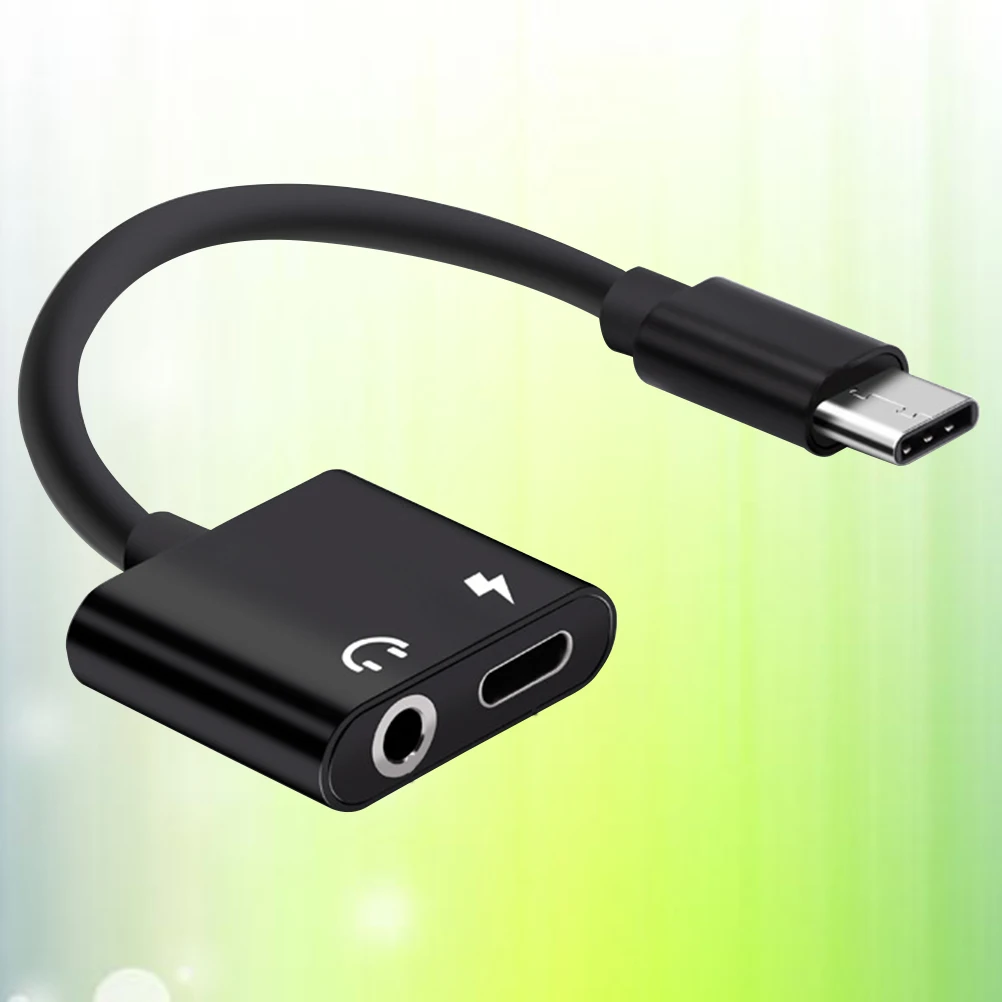 

Type C Adapter 2 in 1 Charging Audio Cable Lightweight Durable Plug Play Microphone Headset USB Jack Splitter Converter