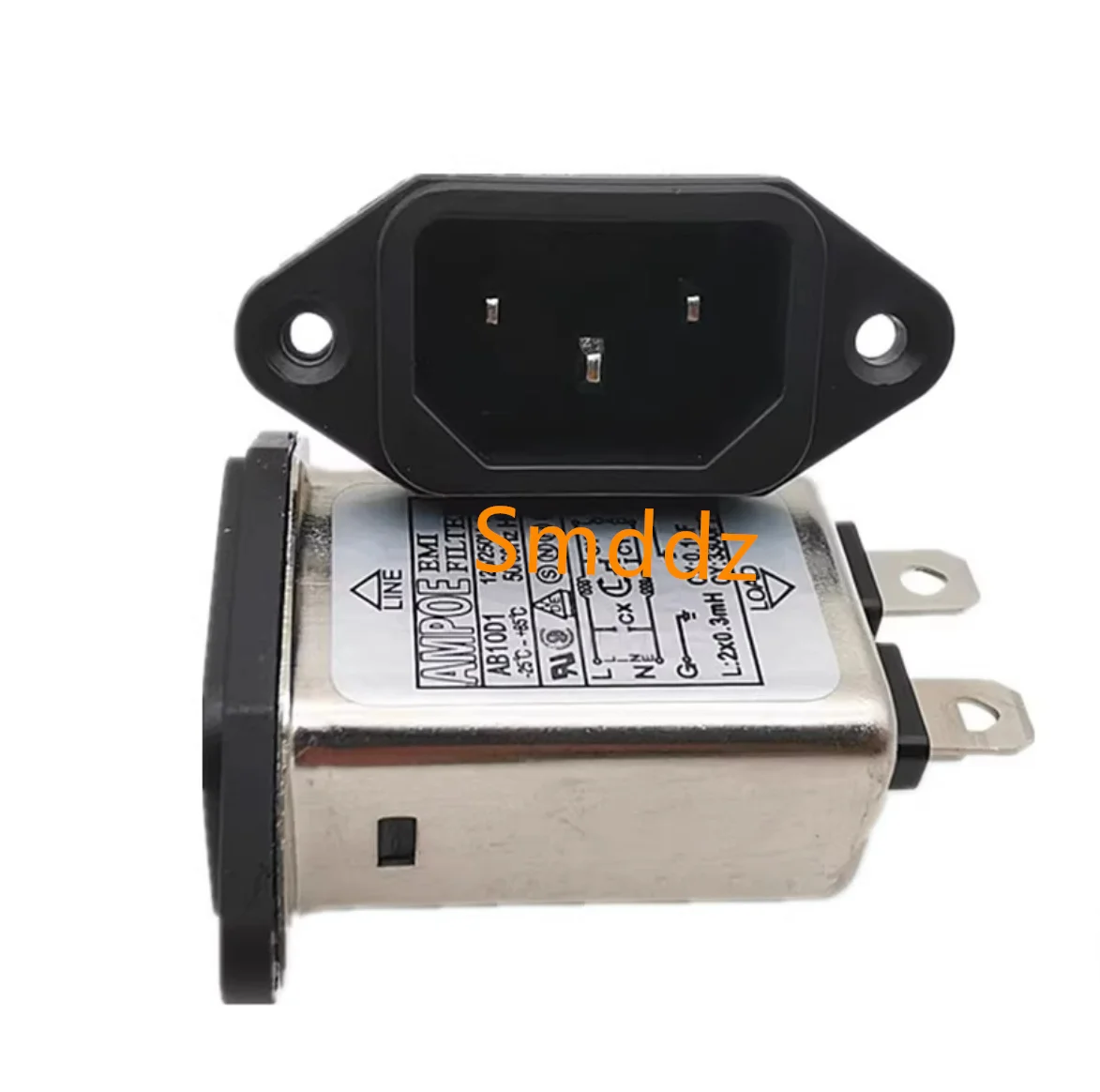 2 pieces, single-phase socket filters, AB03D1 3A  AB06D1 6A  AB10D1 10A  AR06D1 6A AR10D1 10A   (with insurance)