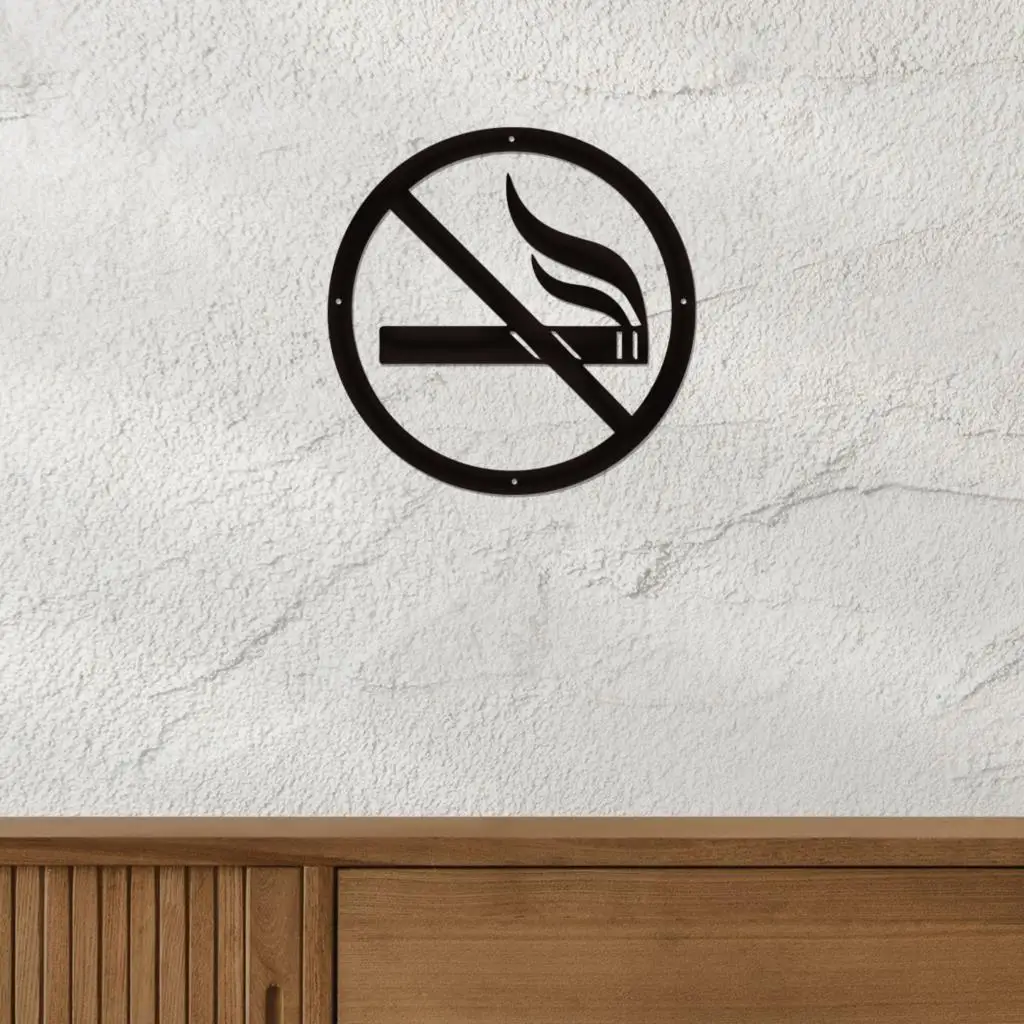 1PC Metal wall art No Smoking Sign Wall Art Decor, Vintage Logo Garage Wall Decor, Cafe Bar Living Room Plaque Public Restaurant