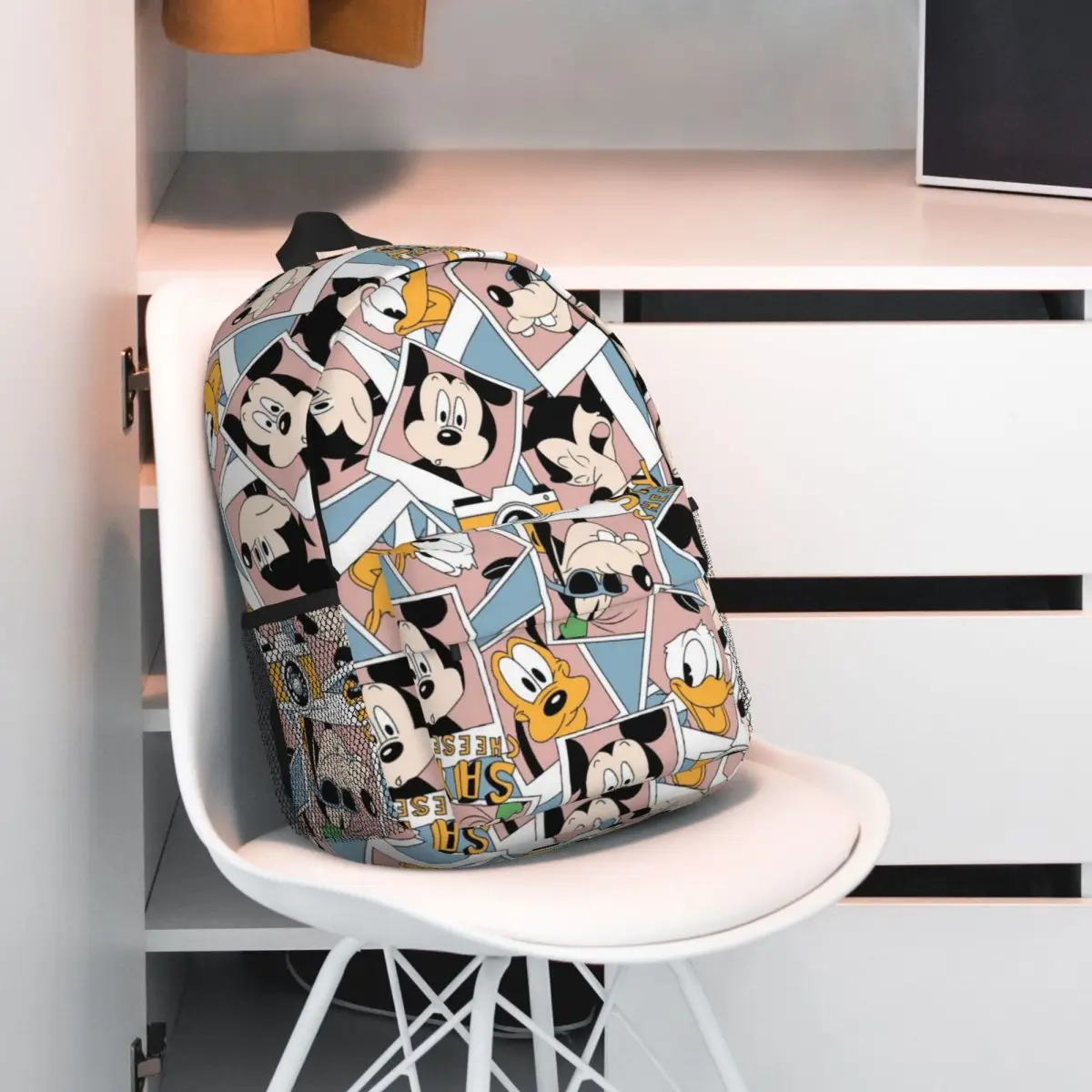 Mochila leve Mickey Mouse de 15 polegadas – Bolsa versátil e elegante para escola, viagens e uso diário