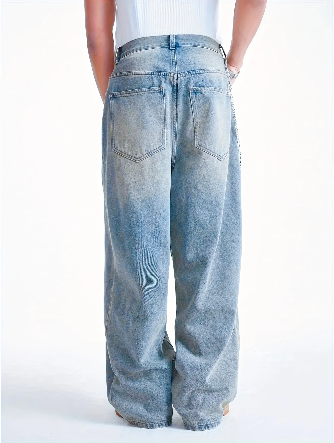 Jeans larghi da uomo Jeans da skater hip-hop Pantaloni da skateboard da ballo vintage Jeans larghi in denim Regalo per fidanzato