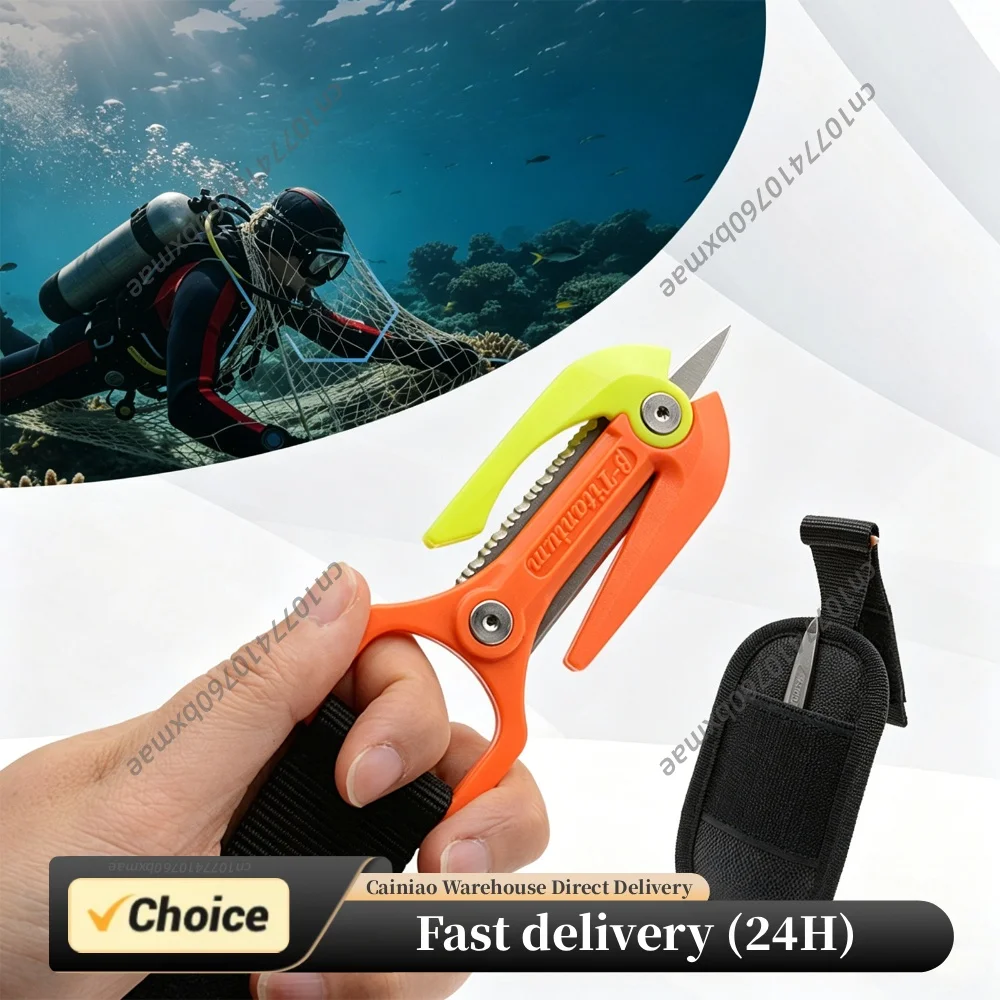 dual-purpose-titanium-alloy-diving-line-cutter-underwater-serrated-rope-knife-for-fishing-net-rescue-survival-safety-tool