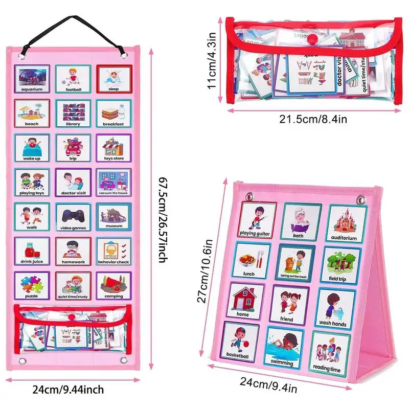 Kids Daily S Edule Chart Kids Visual Schedule Daily Routine Cards Home Chore Chart Good Habits Training Games PVC Bag Waterproof