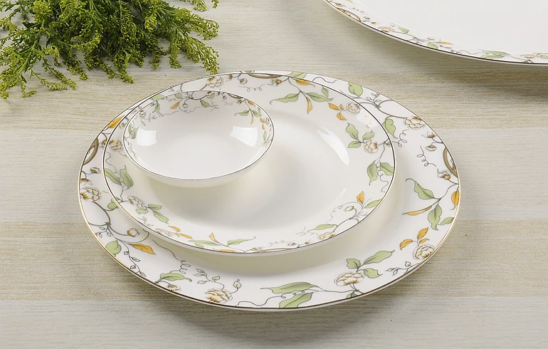 

3pcs/lot, 10 & 8 4 Inch, Bone China Dinner Plate Set, White Porcelain Dishes, Ceramic Sushi