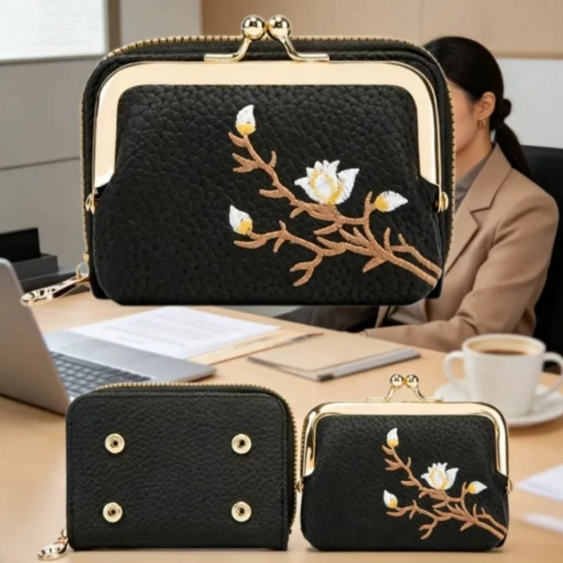 Women Ladies Mini Accordion Card Holder Wallet Large Capacity Premium Coin Purse Elegant Design for Daily Commute Work