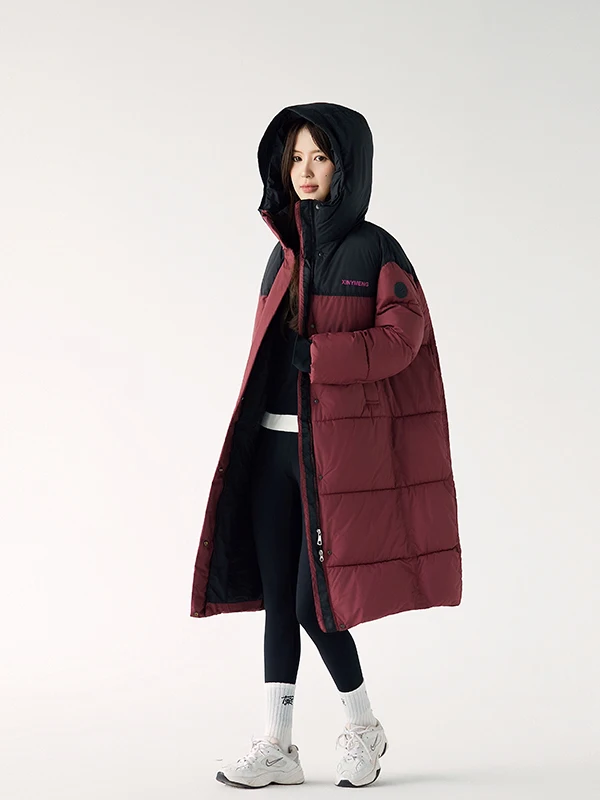 

Американская утепленная хлопковая куртка с капюшоном для женщин, средней длины, свободного кроя, теплая, спортивная, хлопковая верхняя одежда