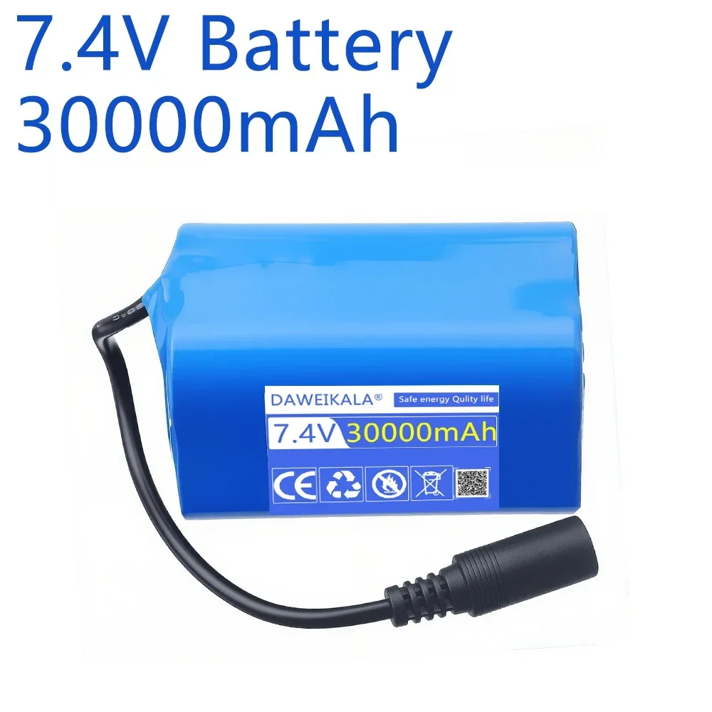 7.4V 30000mAh Battery with USB Charger For T188 T888 2011-5 V007 C18 H18 Remote Control RC Fishing Bait Boat Spare Battery Parts
