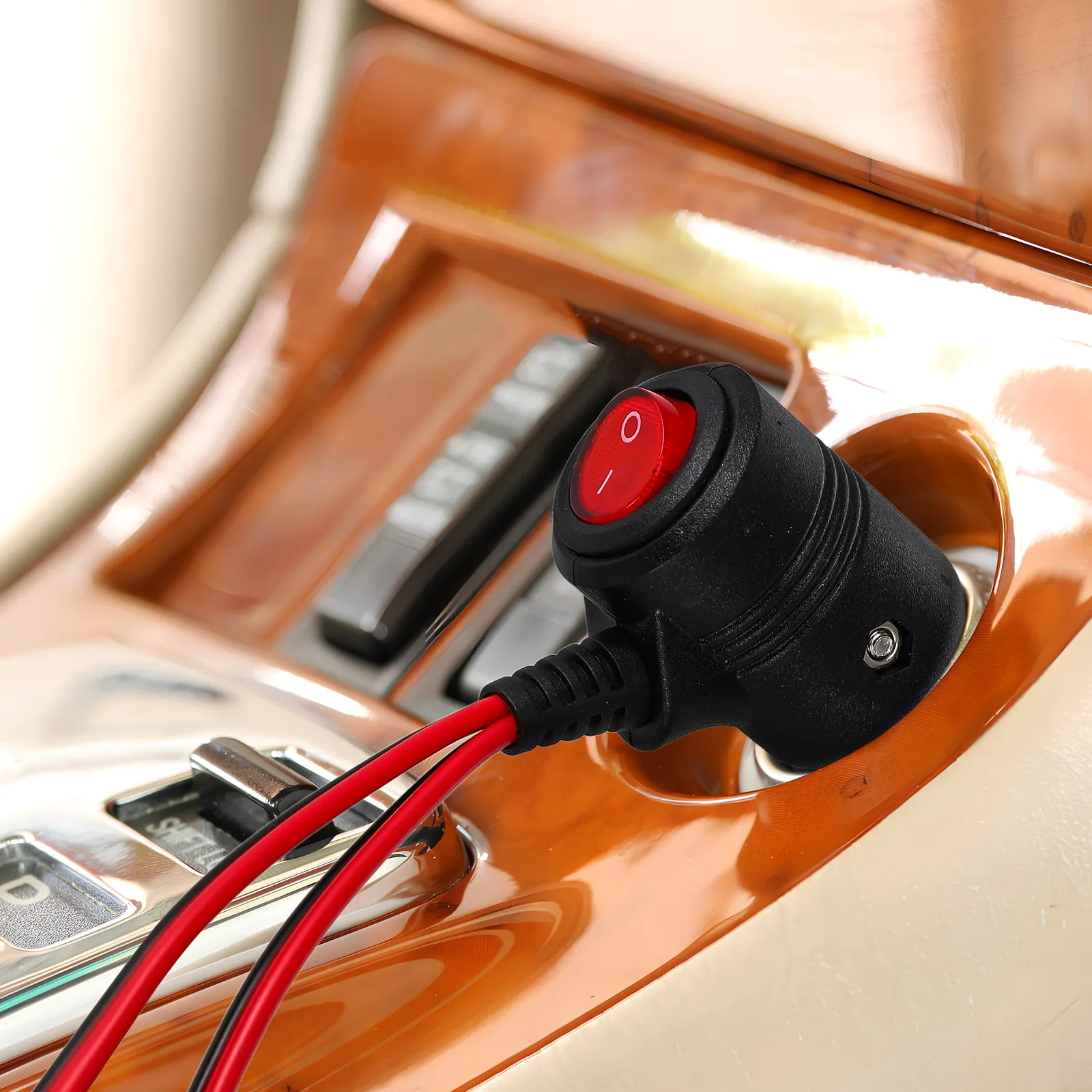 

Cigarette Lighter Adapter Switch 1 to 2 Car Power Outlets Splitter Cord Car Distributor Cigarette Lighter Plug Accessory