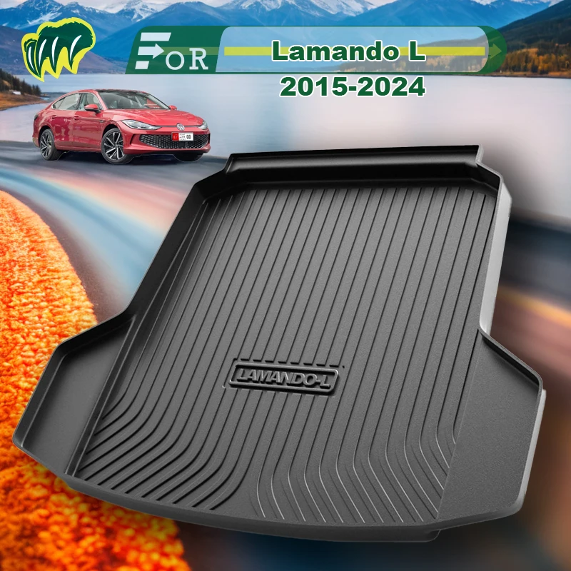 

For VW Lamando L 2015-2024 TPE Custom Fit Car Trunk Mat All Season Black Cargo Mat 3D Shaped Laser Measured Trunk Liners