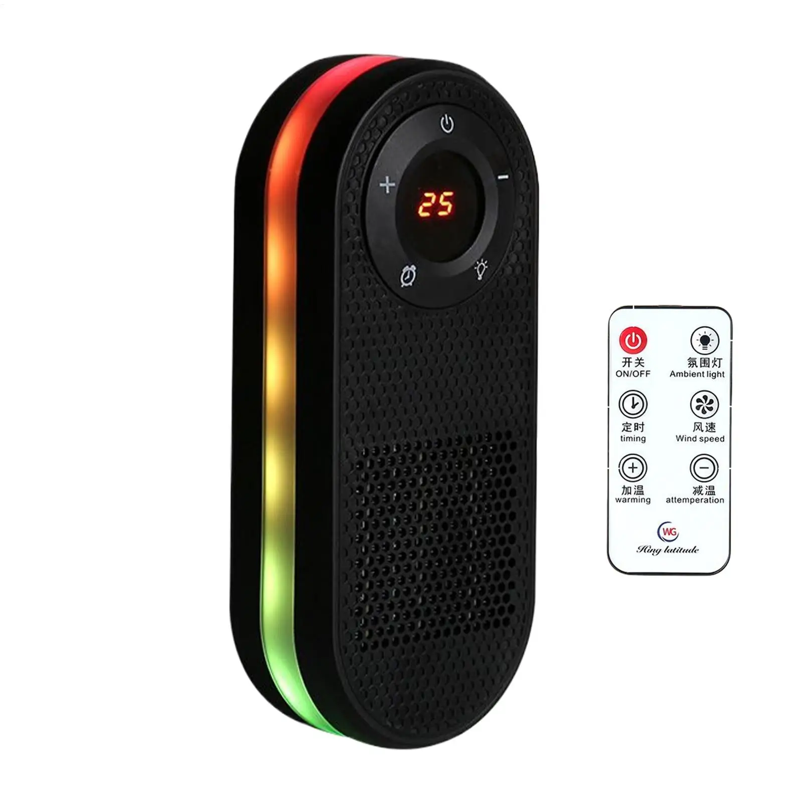 

Настольный обогреватель с поворотом на 180 градусов, пультом ДУ, LED-дисплеем и таймером для дома и офиса