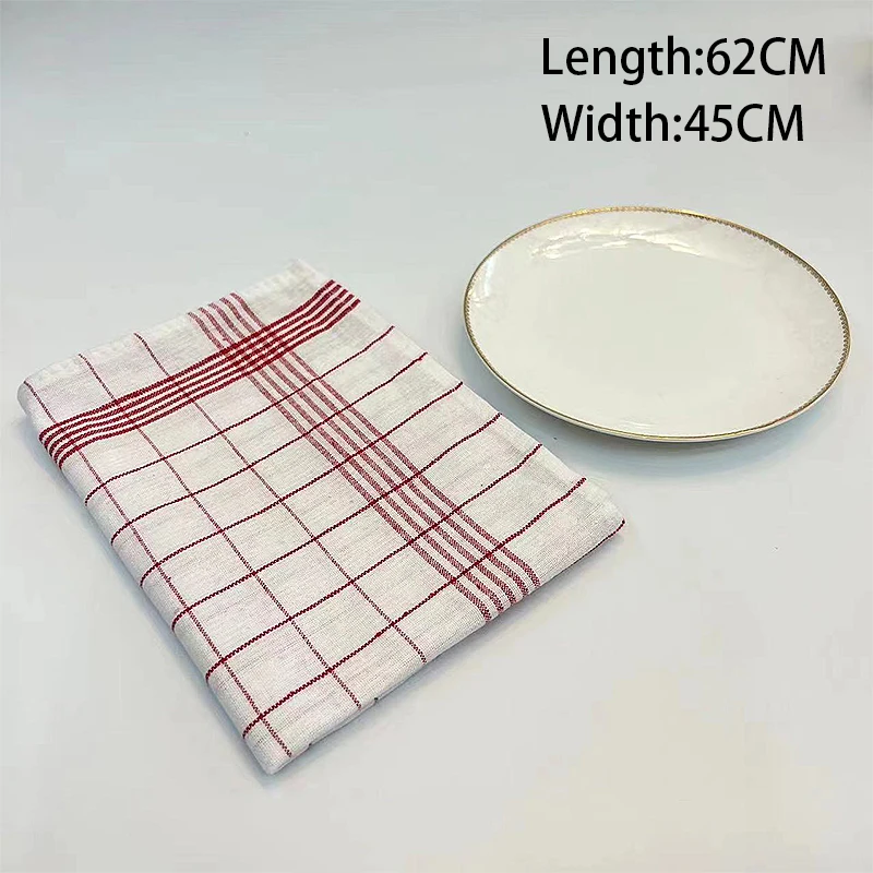 Checkered Striped Cloth Absorbent Kitchen Table Cleaning Cloth Scouring Pad Towel Household Cleaning Utensils