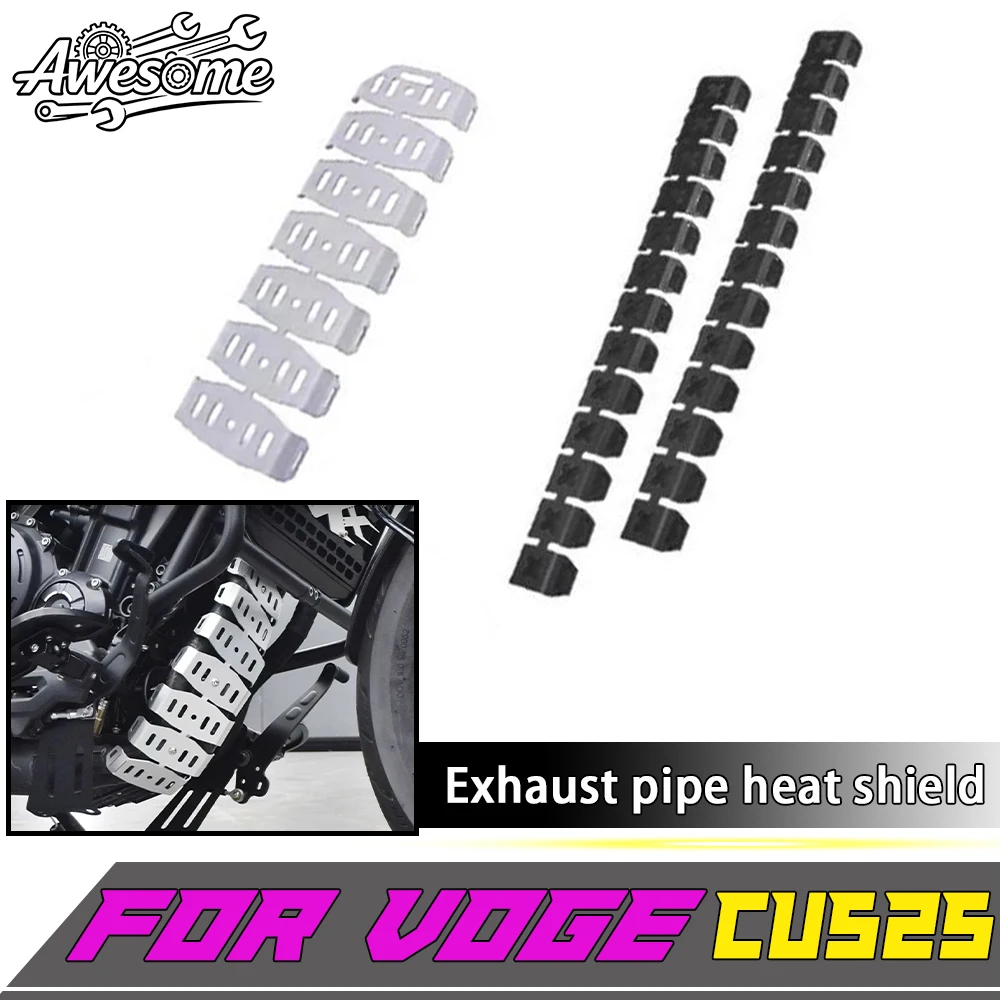 Modified Exhaust Pipe Cooling Fin & Heat Shield For VOGE CU525 CU-525 Anti-Scald Protection Decor Parts