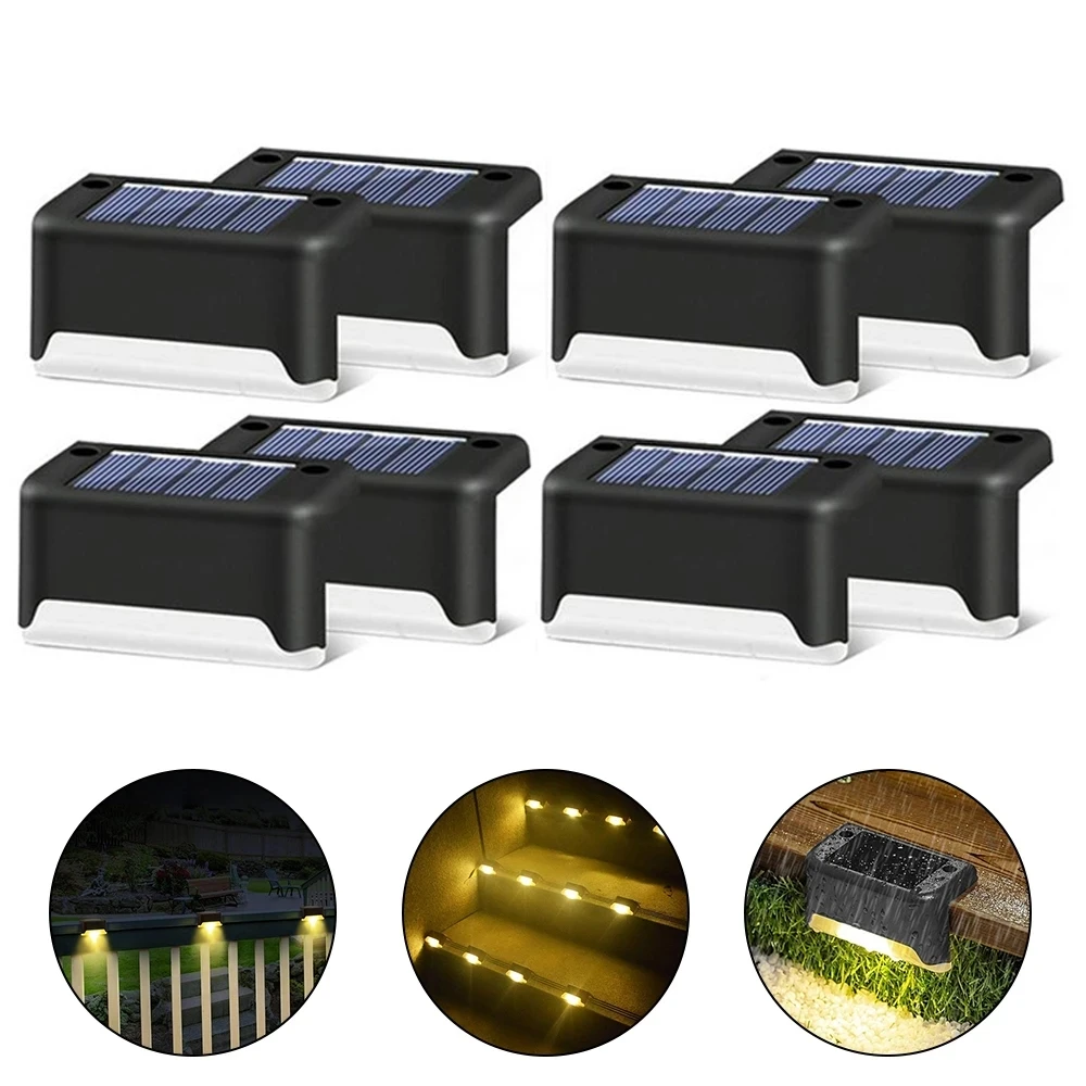 

Warm White LED Solar Step Lamp Path Stair Outdoor Garden Lights Waterproof Balcony Light Decoration for Patio Stair Fence Light