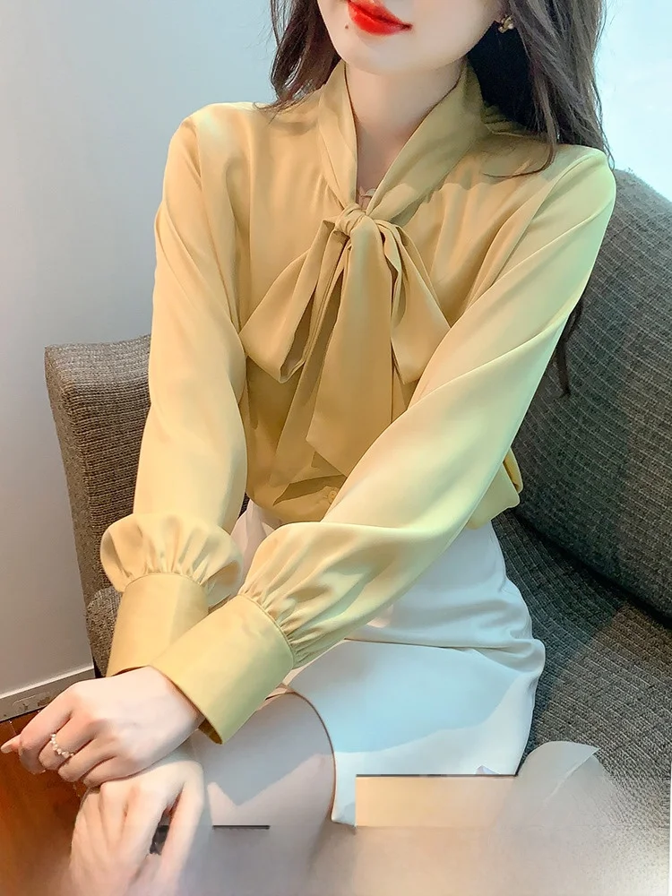 

Fashionable Long Sleeve Chiffon Shirt Women's Spring Autumn New Style Elegant Trendy Top Korean Style Straight Cut Button up
