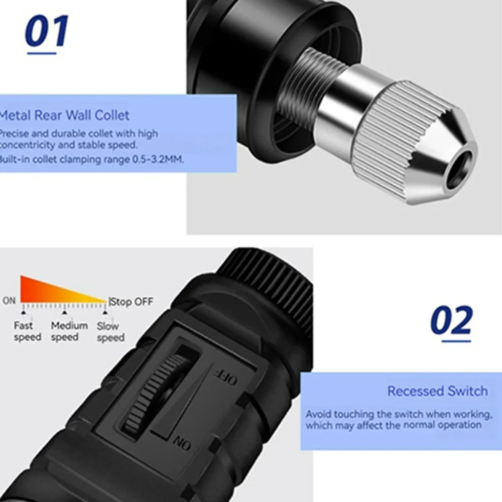 220V/110V 13W Mini Grinder Electric Drill Griding Electric Tool Drilling Machine Micro Rotary Tool Hand Drill Engraver Pen Kit