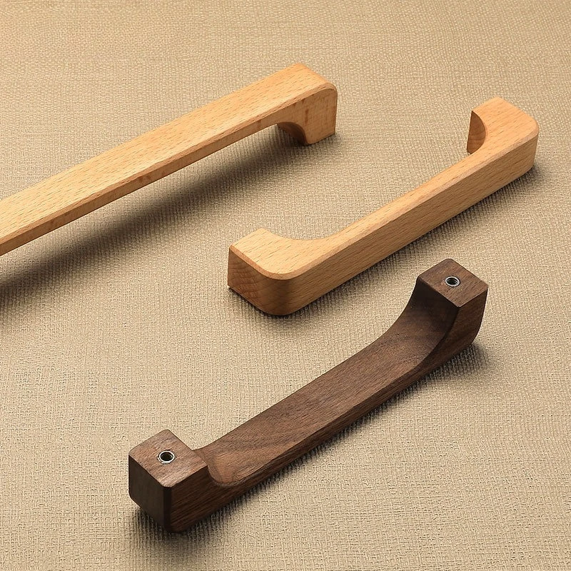 Schrankgriff aus Holz, Schubladengriffe aus massivem Holz für Kleiderschranktüren, natürlicher Holzknopf