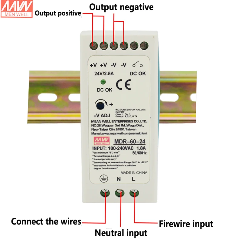 Power Switch Supply Narow Type DC 12V 24V Voltage AC110V 220V Input DC Control Electric Power MDR 10W 20W 40W 60W 100W DIN RaiL