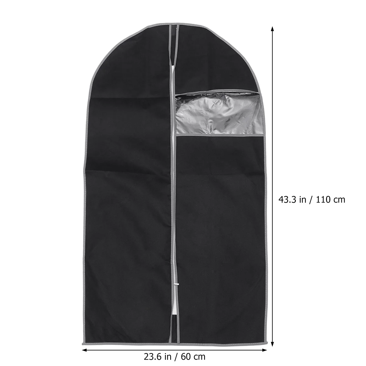 

Black Clothes Dust Cover Non-Woven Fabric 60x110 Suit Bags Zipper Garment Organizer Clothes Cover for Travel Storage Prevents