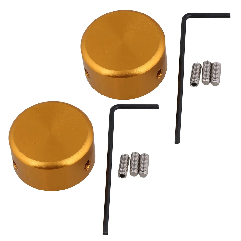 3 قطعة سبائك الألومنيوم تأثير دواسة قبعات الذهبي Footswitch القبعات العالية حصيرة مطاطية حماية لملحقات الغيتار الكهربائي دواسة