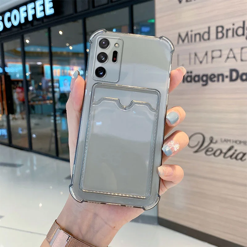 Card Bag Wallet Clear Crystal Case For Samsung Galaxy A52 A72 A42 A32 A22 A13 A23 A33 A53 5G A12 A13 A51 A71 A21S A30S A50 Cover