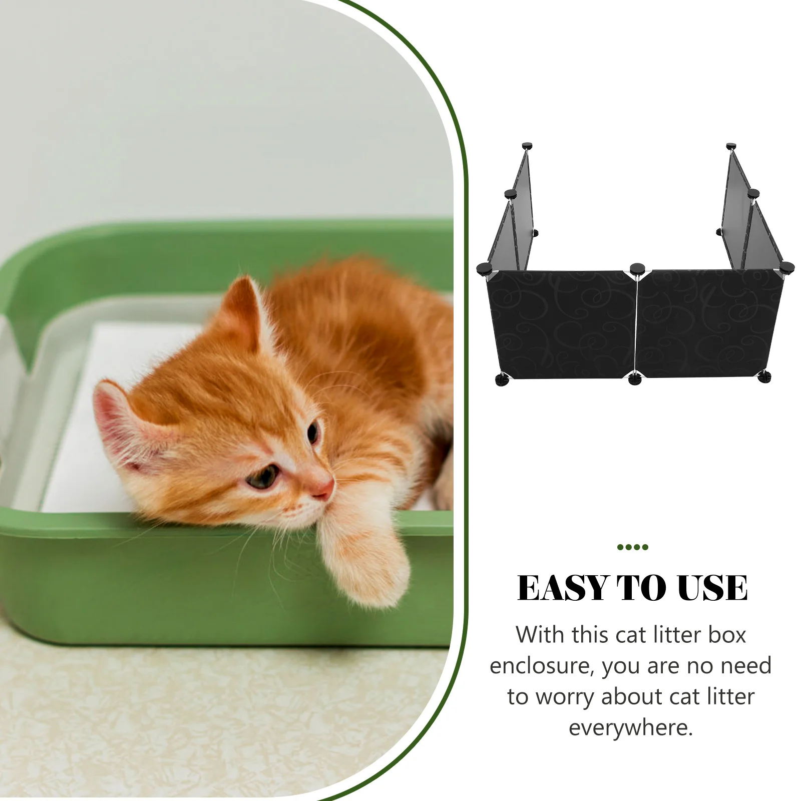 Screen Extra Large Litter Box Splash Guard Pet Pee Privacy Pp Plastic Resin Toilet Enclosure