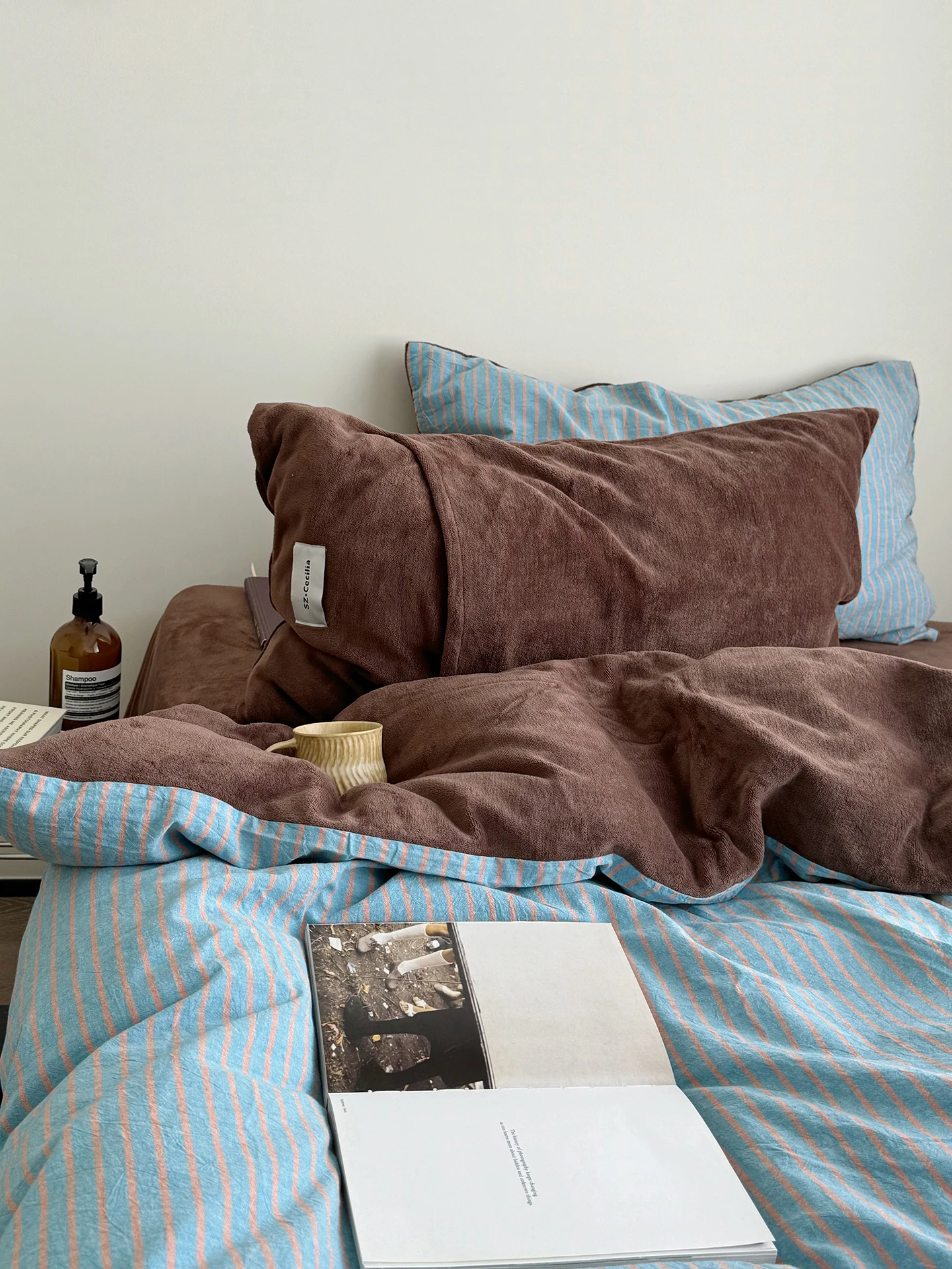 Thiened Winter Warm Milk Velvet Waed Cotton Salt Series Four-Piece Bedding Set Nordic Sle Stand Size for All Ages