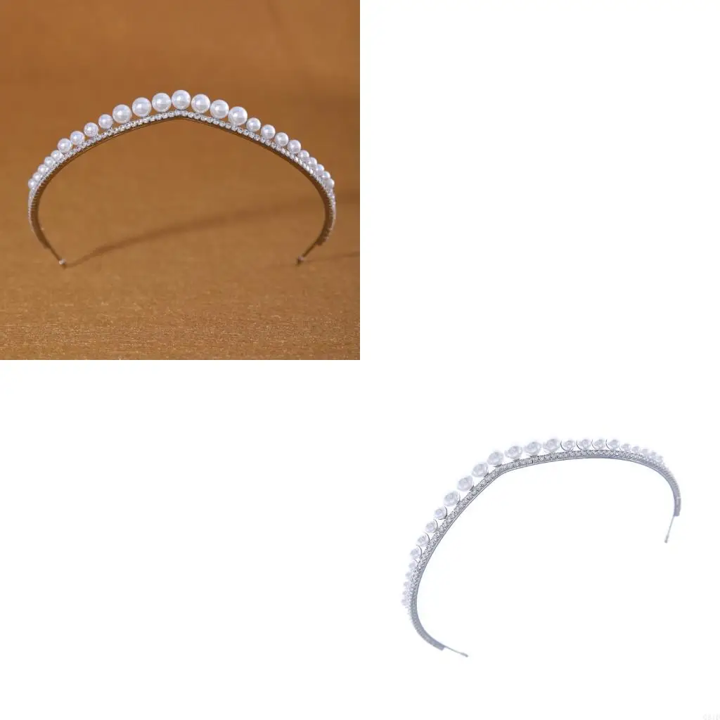 

Элегантный свадебный головной убор с жемчугом и кристаллами для свадебных вечеринок, официальных мероприятий