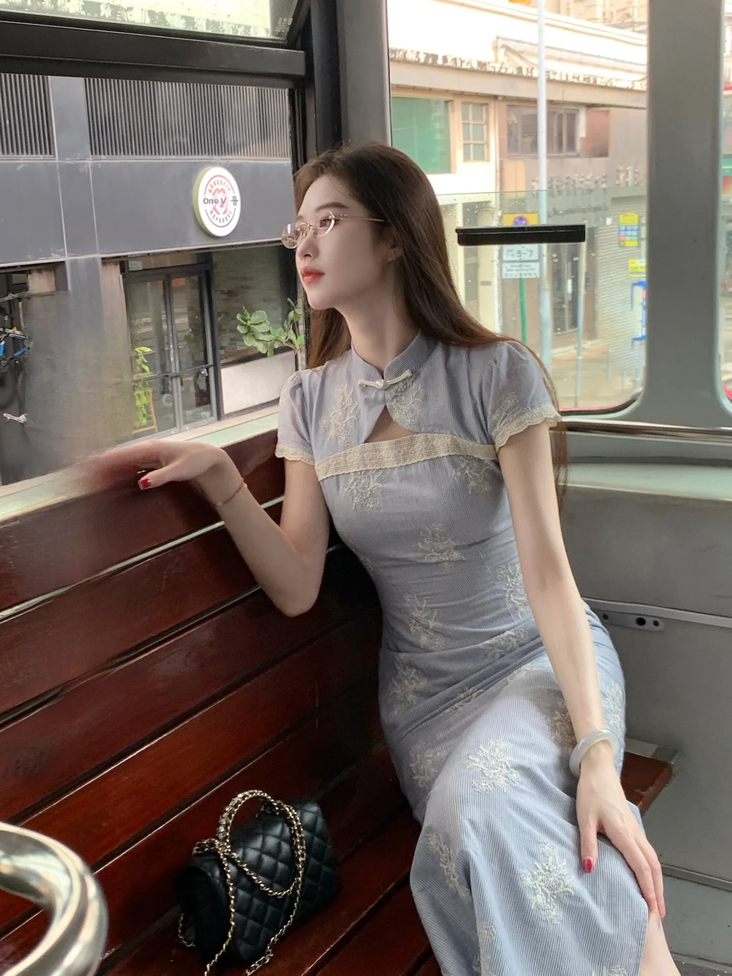 

Синий краситель вышитый новый китайский кружевной лоскутный улучшенный женский летний полый вышитый Dr цветочный узор