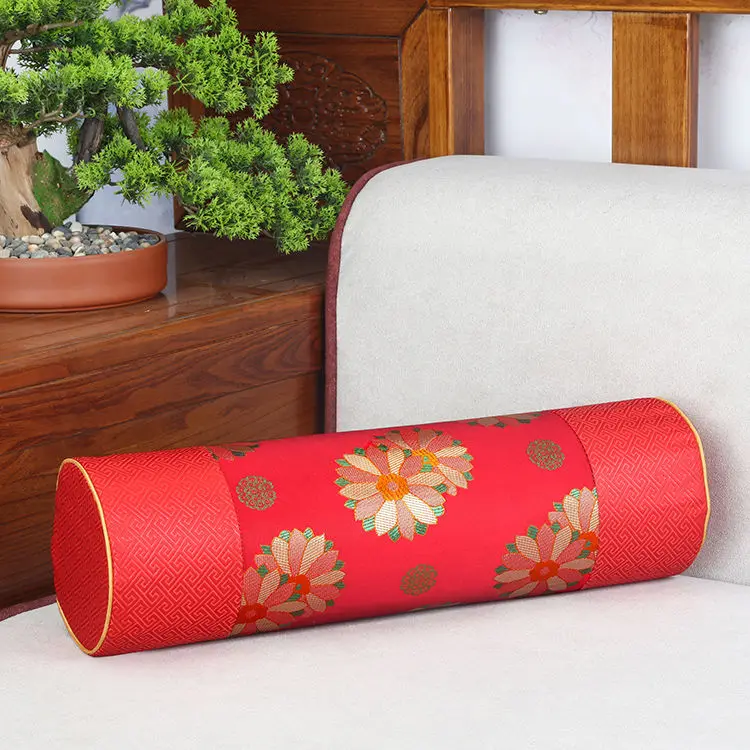 50/55cm Chinese-style mahogany sofa cylindrical backrest light luxury long candy pillow handrail cervical pillow headrest