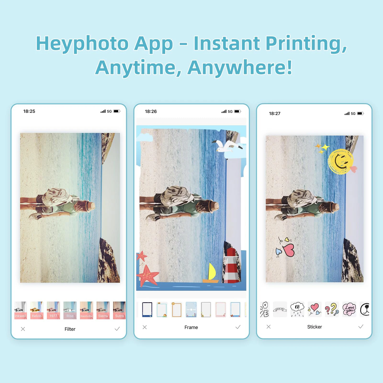 HPRT Mini เครื่องพิมพ์ความร้อนเครื่องพิมพ์ภาพสีบลูทูธสมาร์ทมือถือมือถือกระเป๋าการพิมพ์สําหรับของขวัญ/ภาพ MT53 ใหม่