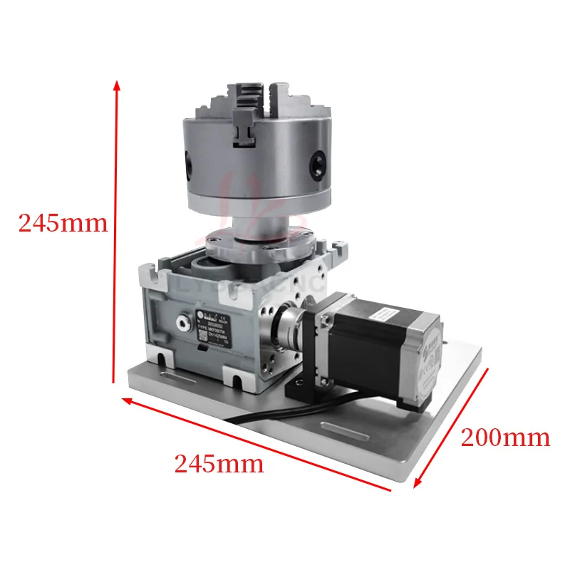 High Precision Rotary Axis Vertical D80/D100/D125/D160/D200 Chuck Electric Welding Rotate Axis Fixture Workbench For Fiber Laser