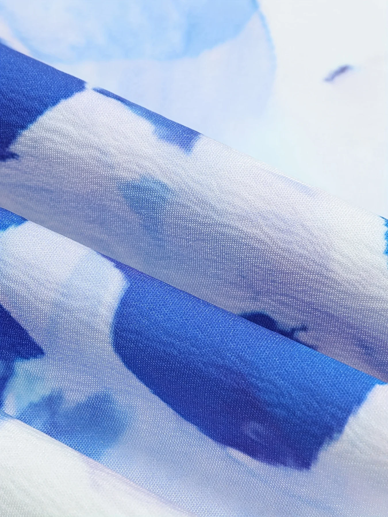 Blue Women's oversized woven casual summer round neck dress Blue