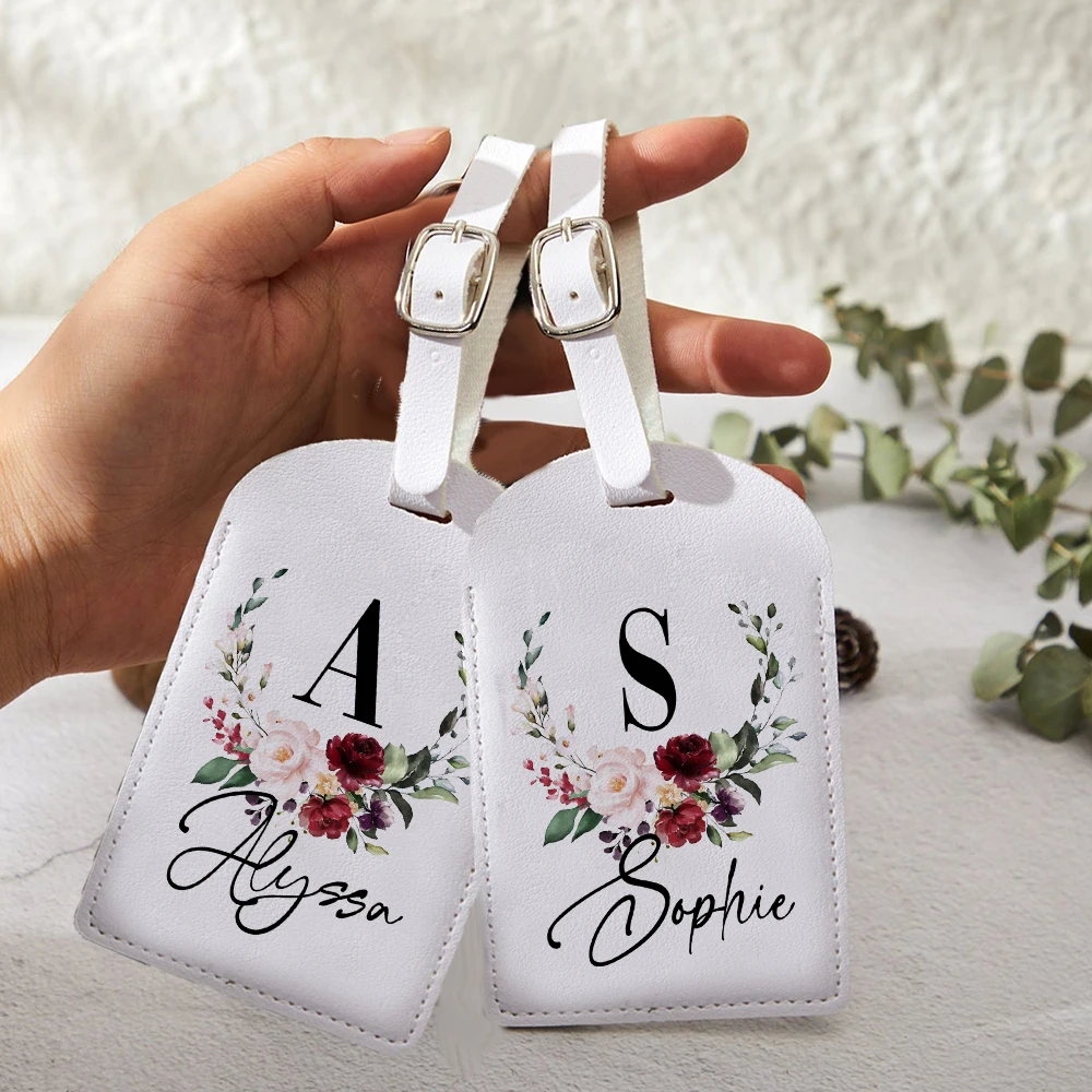 Personalisiertes Gepäck aus Pu-Leder, individuelles Namensschild, Kofferetikett, Boarding-Tags, Reisezubehör, Geburtstag, Hochzeit, Brautjungfer, Geschenk