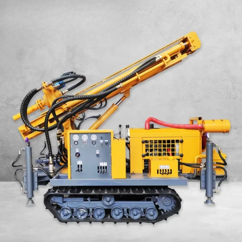 Crawler Type Pneumatic Water Well Drilling Rig 300m Durable Rock Boring Machine For Industrial Process Water Reclamation