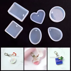 Moules en résine époxy pour porte-clés bricolage, pendentif en silicone, boucles d'oreilles faites à la main, bijoux géométriques, bijoux exécutifs, 1 pièce, 6 pièces, 9 pièces