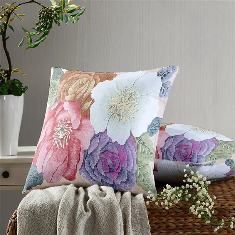 Red Rose Pillow Cover Sofa Cushion Fashion Printing Sofa Chair Pillow Cover Car Mat Bed Pillow Cover Home Decoration