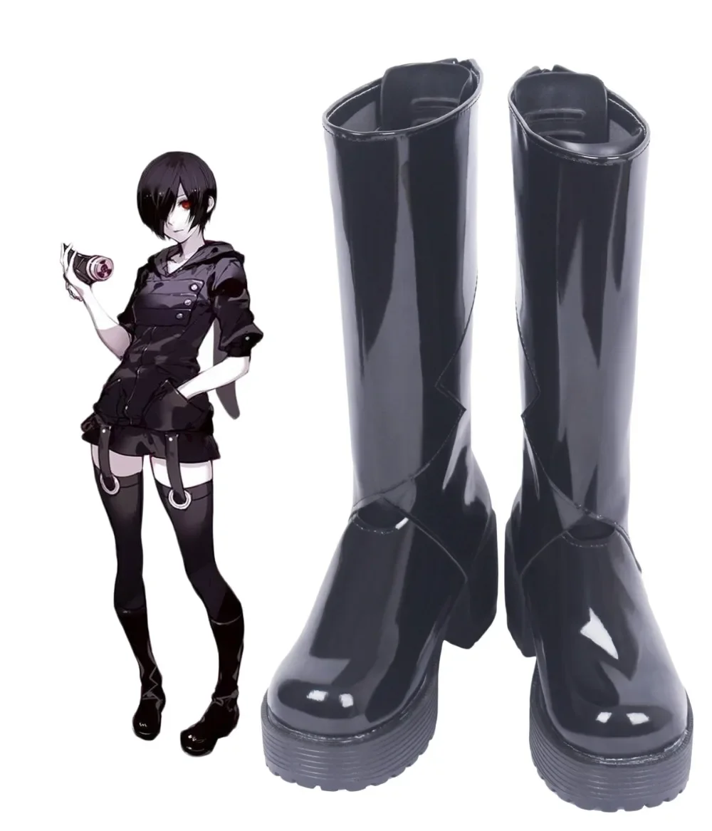 Tokyo Ghoul Kirishima Touka Cosplay Boots Shoes Black Custom Made