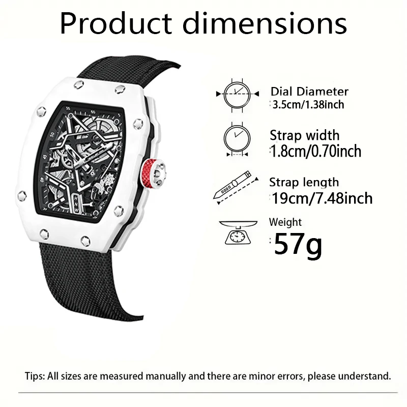 New Sports Fashion Quartz Watch for Men and Women, Ultra-Thin Barrel Series, Trendy and Fashionable, with Luminous Display, Nylon Strap, Electronic Quartz Movement, Suitable for Men, Ideal Gift for Valentine's Day, Easter, Birthdays, Christmas, or for Friends - Suitable for Business or Casual Occasions