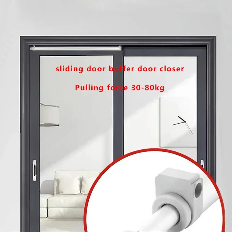 Sliding Door Buffer Automatic Door Closer Aluminum Alloy Wooden Door Screen Window Door Pneumatic Household Door Closer 80kg